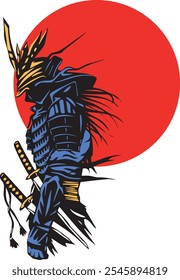 ancient japanese warrior samurai tattoo design