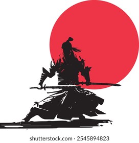 ancient japanese warrior samurai tattoo design