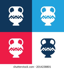 Ancient Jar blue and red four color minimal icon set