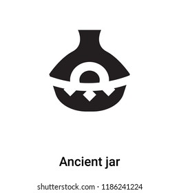 Ancient jar icon vector isolated on white background, logo concept of Ancient jar sign on transparent background, filled black symbol