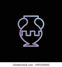 Ancient Jar Outline In A Museum blue gradient vector icon
