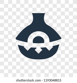 Ancient jar vector icon isolated on transparent background, Ancient jar transparency logo concept