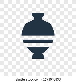 Ancient jar vector icon isolated on transparent background, Ancient jar transparency logo concept