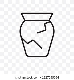 Ancient jar vector linear icon isolated on transparent background, Ancient jar transparency concept can be used for web and mobile