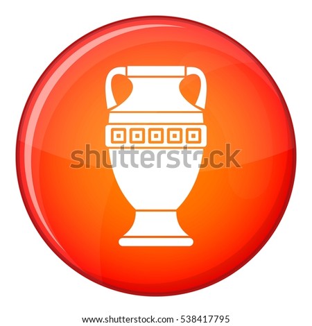 Ancient jug icon in red circle isolated on white background vector illustration