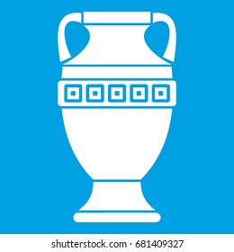 Ancient jug icon white isolated on blue background vector illustration
