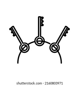 Alte Schlüsselkette, die Schlüssel zu einem geheimnisvollen Symbol hält