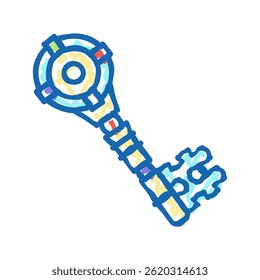 ancient key doodle icon sketch vector. ancient key sign. isolated symbol illustration