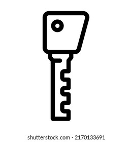 ancient key line icon vector. ancient key sign. isolated contour symbol black illustration