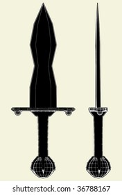 Ancient Knife Vector 01