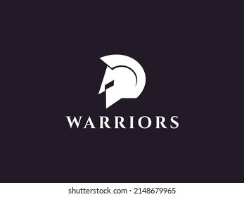 Ancient Knight Templar Warrior Medieval Armor Helmet logo design inspiration. Usable for Business and Branding Logos. Flat Vector Logo Design Template