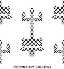 Ancient Lamp design concept with curved lines and dots is in Seamless pattern