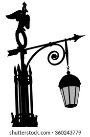 Ancient lantern on a white background