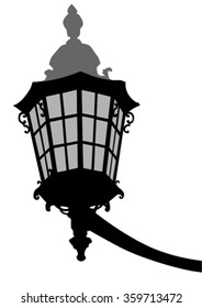 Ancient lantern and window on a white background