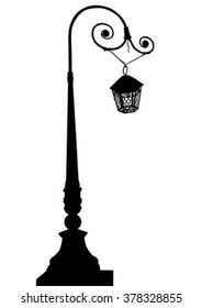 Ancient lantern and window on a white background