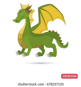 Ancient legend dragon color flat icon for web and mobile design