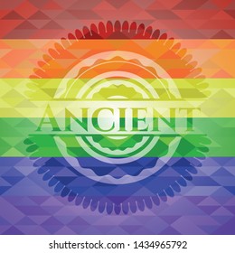 Ancient lgbt colors emblem. Vector Illustration. Mosaic.