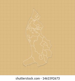 Ancient Liechtenstein map old paper background with space for text. Vector illustration EPS10.
