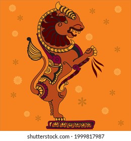 Ancient Lion IMAGE CREATED FOR ACIENT PRINTING CREATION FABRIC CLOTHING, DECAL PRINTING, WALLPAPER, ADVERTISING INDUSTRIAL USE