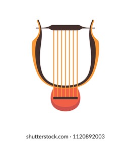 Ancient lyre musical instrument vector Illustration on a white background