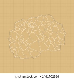 Ancient Macedonia map old paper background with space for text. Vector illustration EPS10.