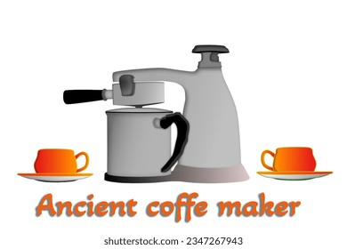 Máquina antigua para hacer café de producción artesanal italiana.