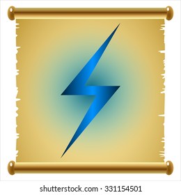 ancient magic scroll of lightning from old paper