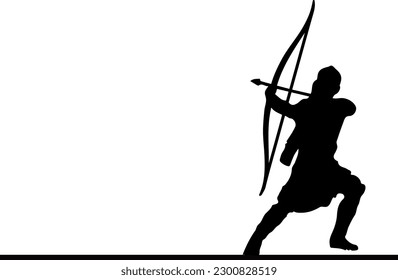 "Ancient Man Archery Silhouette with Bow and Arrow"
"Silhouette of Man Doing Archery with Bow and Arrow"