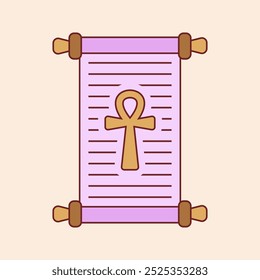 Ancient Manuscript Icon Illustration Flat Design Style