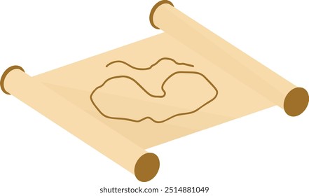 Ancient Map Vector Illustration. Graphic Design. Element