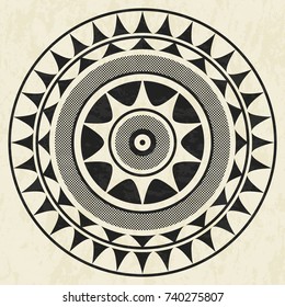 Ancient marble floor tile, abstract geometric pattern with texture, vector illustration