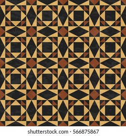 Ancient marbled floor tiles, abstract geometric pattern with texture, seamless vector illustration