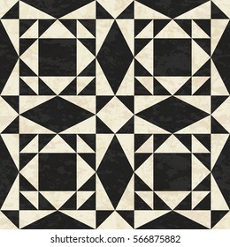 Ancient marbled floor tiles, abstract geometric pattern with texture, seamless vector illustration