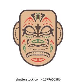 Ancient mask of the tribes of May in a flat style. Vector.