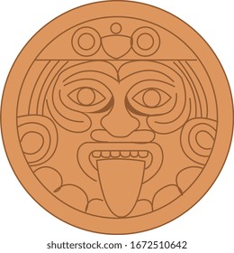 Ancient Maya, illustration, vector on white background.