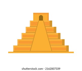 ancient maya pyramid landmark icon