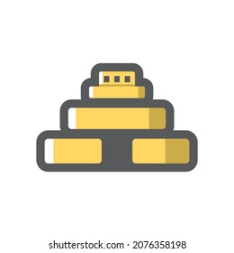 Ancient maya pyramid Vector icon Cartoon illustration