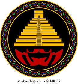 ancient maya pyramid. vector illustration