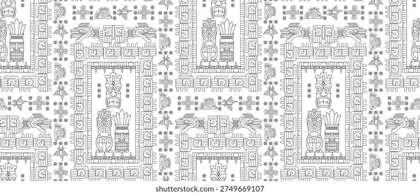 Ancient Mayan Civilization Pattern. Old school pattern design. Tribal motif pattern