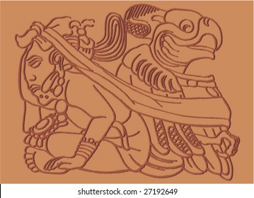 Ancient Mayan Indians Carving