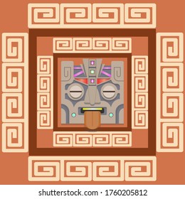 ancient mayan mask, ancient patterns