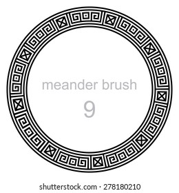ancient meander pattern round, vector illustration