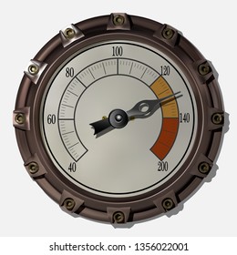 Ancient measuring device in the style of steampunk vector