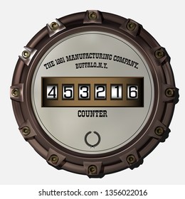 Ancient measuring device in the style of steampunk vector