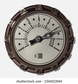 Ancient measuring device in the style of steampunk vector