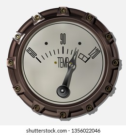 Ancient measuring device in the style of steampunk vector