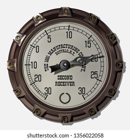 Ancient measuring device in the style of steampunk vector