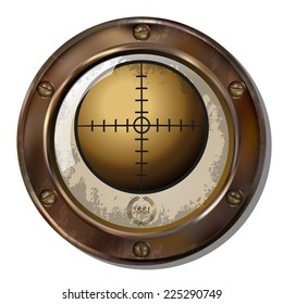 Ancient measuring device in the style of steampunk