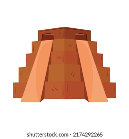 ancient mexican pyramid icon isolated