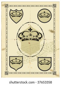The ancient monogram heraldic crown.